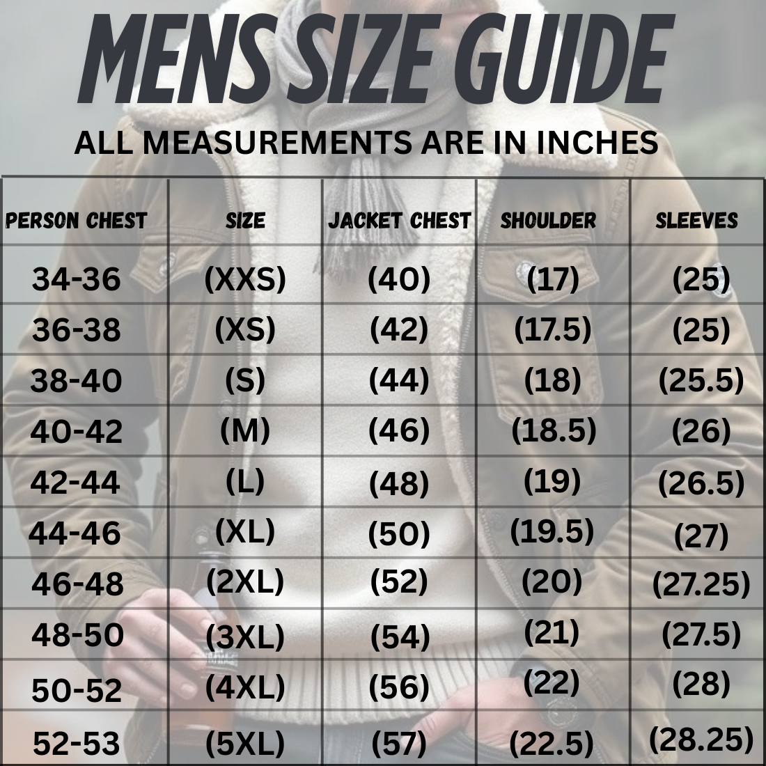 MENS SIZE GUIDE