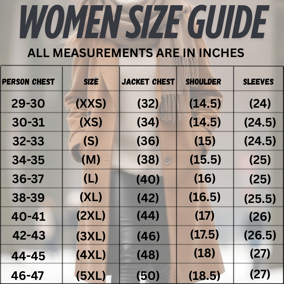 WOMENS SIZE GUIDE
