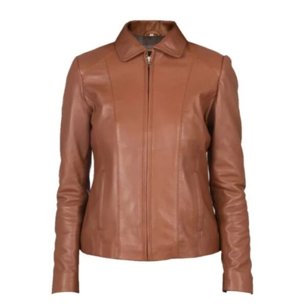 Brown Leather Jacket Colette 01
