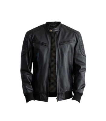 Casual Black Leather Premium Bomber Jacket 1