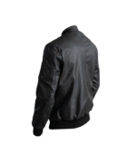 Casual Black Leather Premium Bomber Jacket 3