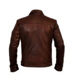 Men Biker old brown jacket 2