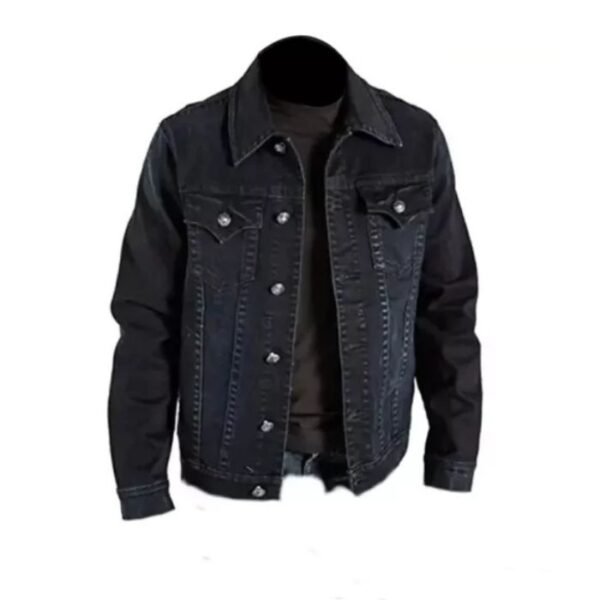 Men Black Denim Jacket 1