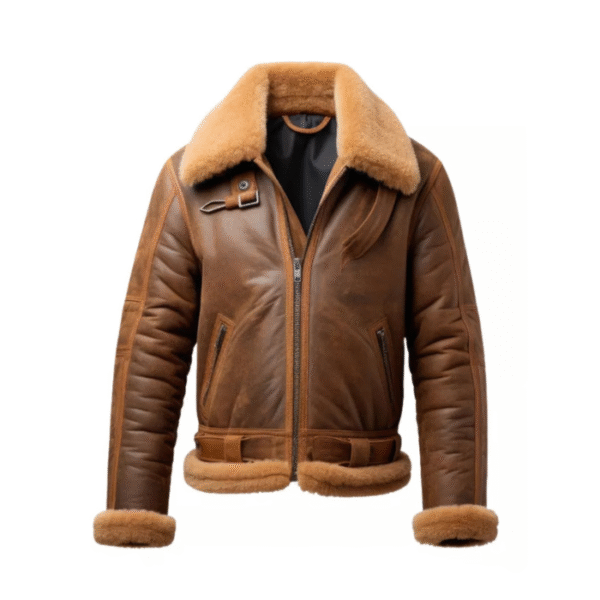 Men’s B3 Brown Shearling Leather Jacket 1
