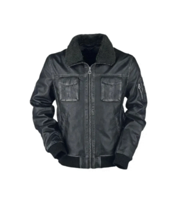 Mens Bike Racer Black Leather Premium Jacket1
