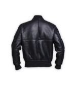 Mens Black American Flag Leather Jacket 02