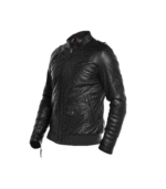 Mens Fit Slim Black Leather Jacket 02