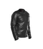 Mens Fit Slim Black Leather Jacket 03