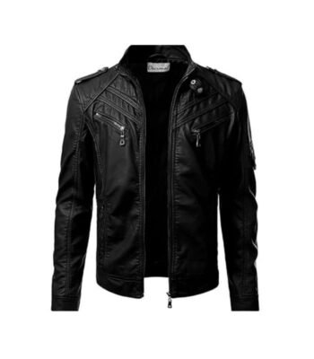 Men’s Leather Motorcycle Jacket 01