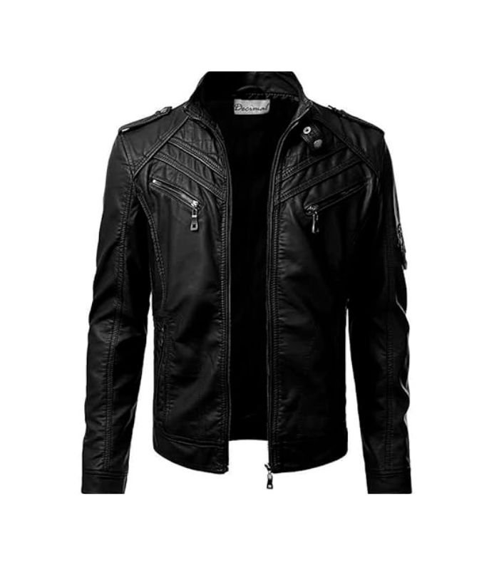 Men’s Leather Motorcycle Jacket 01