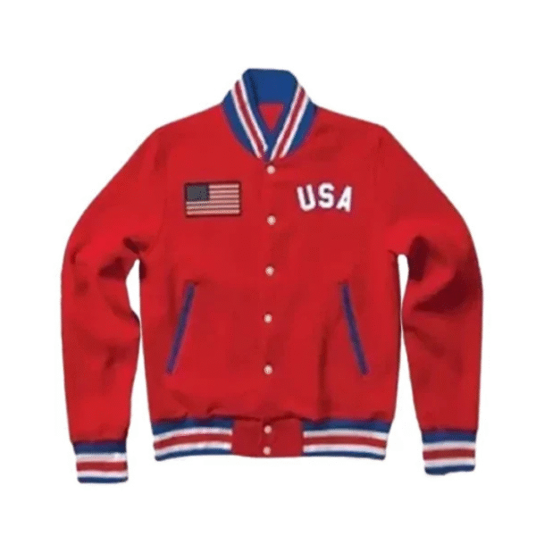 Red Varsity Usa Jacket 1