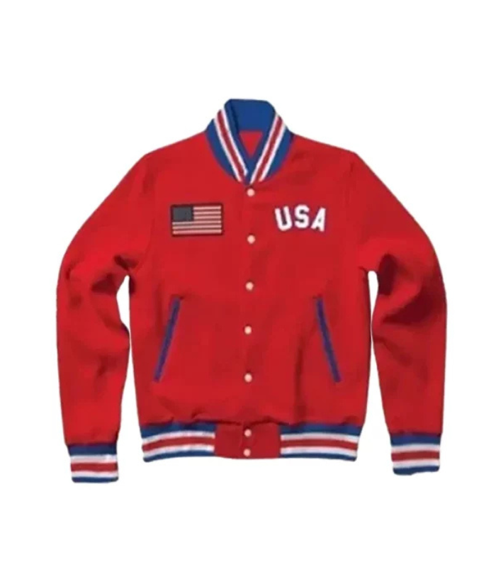 Red Varsity Usa Jacket 1
