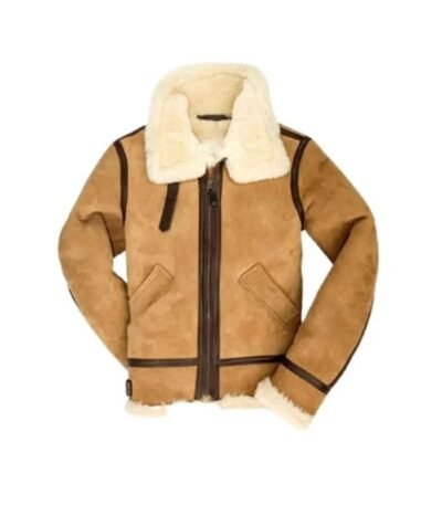 Suede Bomber Shearling Leather Jacket 1