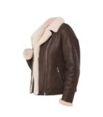 Women B3 RAF Brown Aviator Shearling Jacket 02