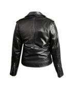 Women Biker Black Leather Jacket 2