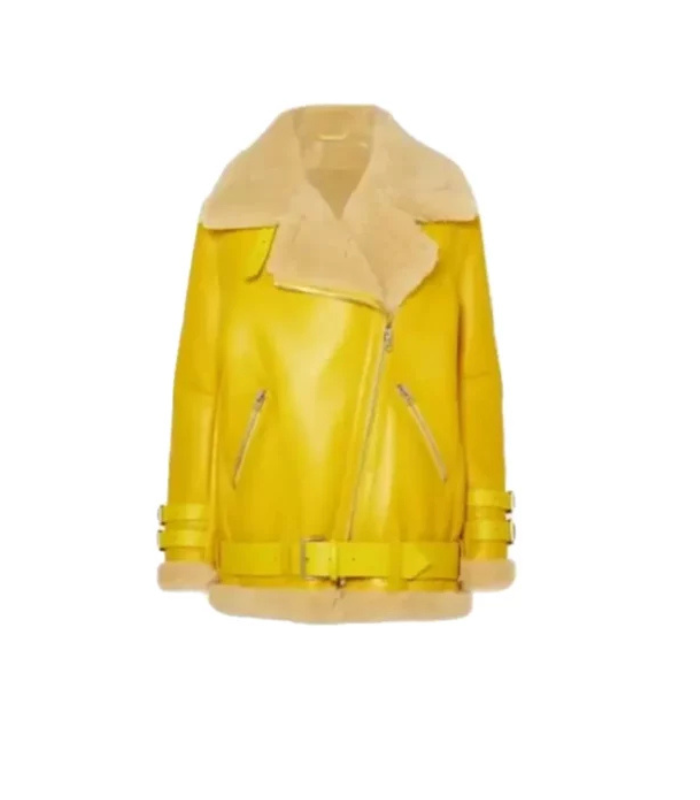 Women Shearling Biker Jacket 1