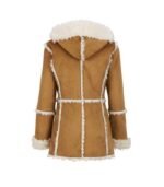 Womens Brown Suede Fur Coat 2