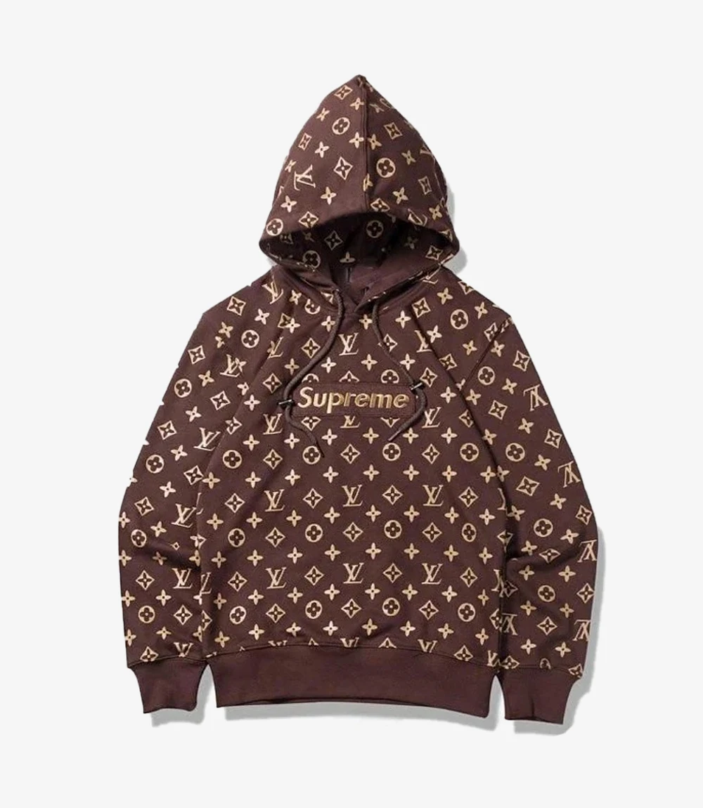 louis Vuitton x Supreme Logo hoodie1