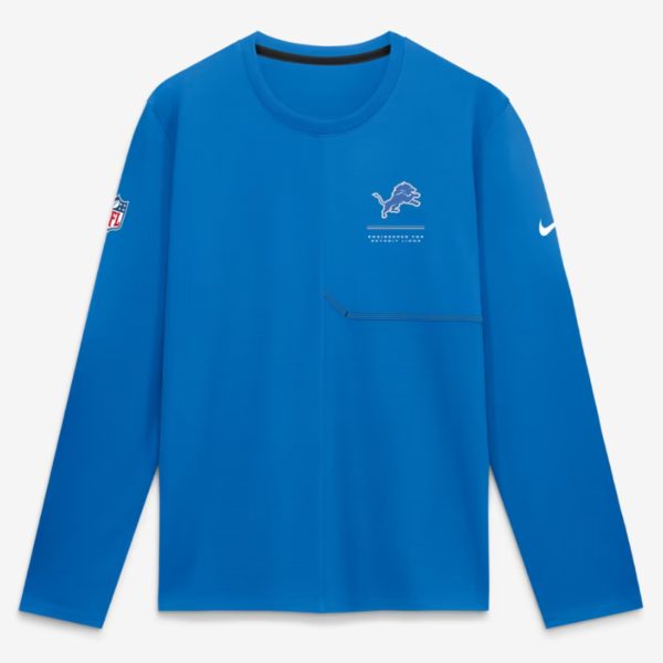 Detroit Lions 2026 Blue Sideline Coach Long-Sleeve T-Shirt 1