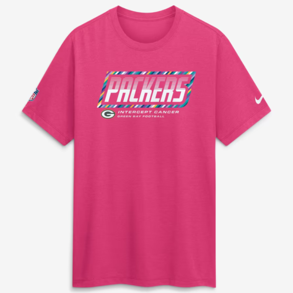 Green Bay Packers 2026 Pink Crucial Catch T-Shirt 1