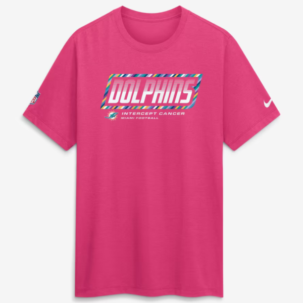 Miami Dolphins 2026 Pink Crucial Catch T-Shirt 1