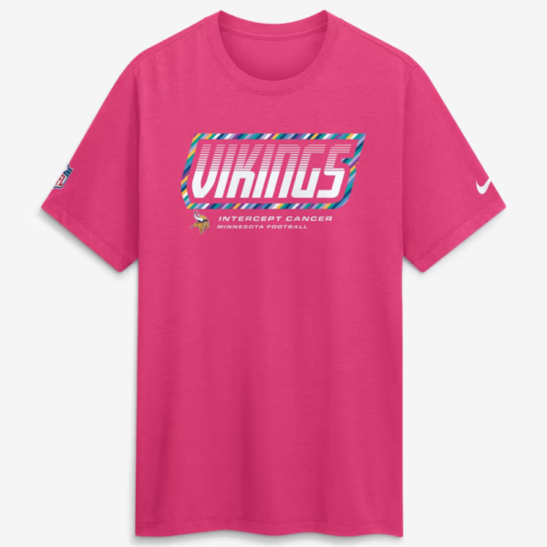 Minnesota Vikings 2026 Pink Crucial Catch T-Shirt 1