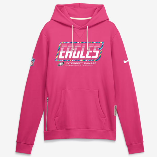 Philadelphia Eagles 2026 Pink Crucial Catch Hoodie 1