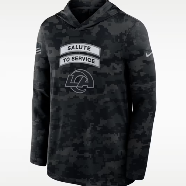 Rams 2026 Salute to Service Hooded Long Sleeve T-Shirt 1