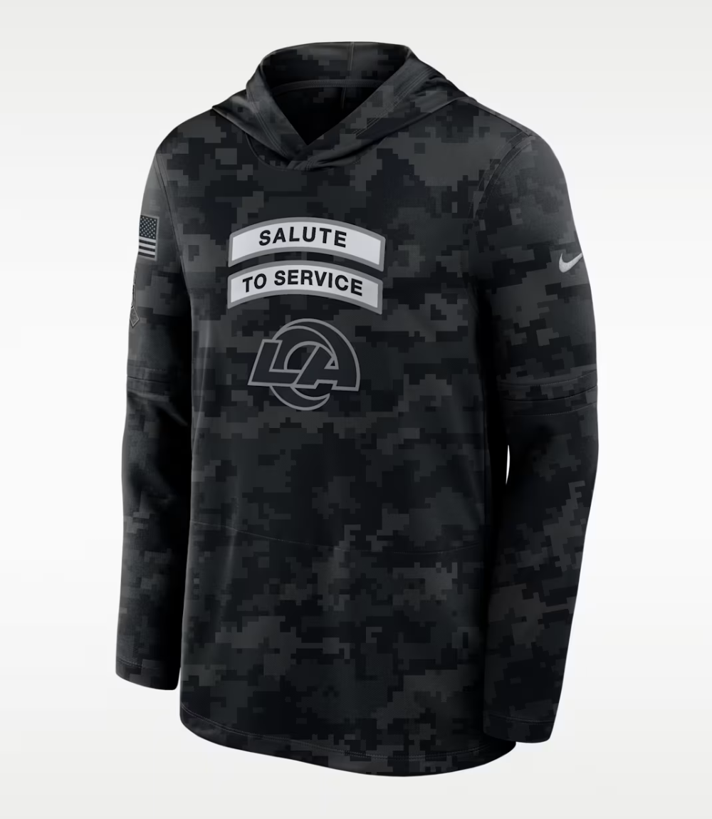 Rams 2026 Salute to Service Hooded Long Sleeve T-Shirt 1 Rams 2026 Salute to Service Hooded Long Sleeve T-Shirt 1