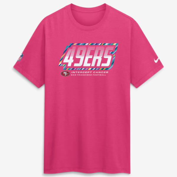 San Francisco 49ers 2026 Pink Crucial Catch T-Shirt 1