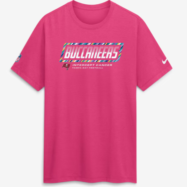 Tampa Bay Buccaneers 2026 Pink Crucial Catch T-Shirt 1