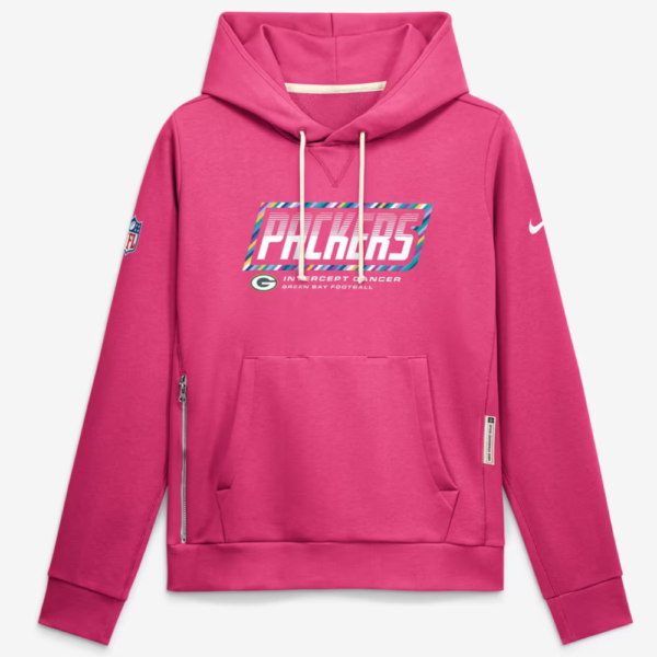 Womens Green Bay Packers 2026 Pink Crucial Catch Hoodie 2